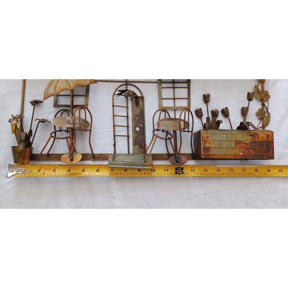 Vintage Metal Copper 3D Wall Art Decor Bistro Street Cafe Brutalist C Jere Style - Picture 3 of 6